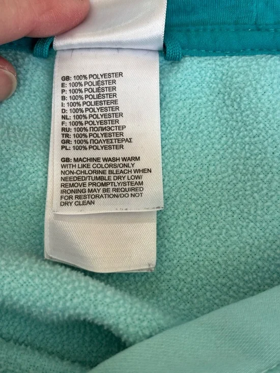 The North Face Women's L Teal Pullover Hoodie with Logo Good Condition - Picture 7 of 12